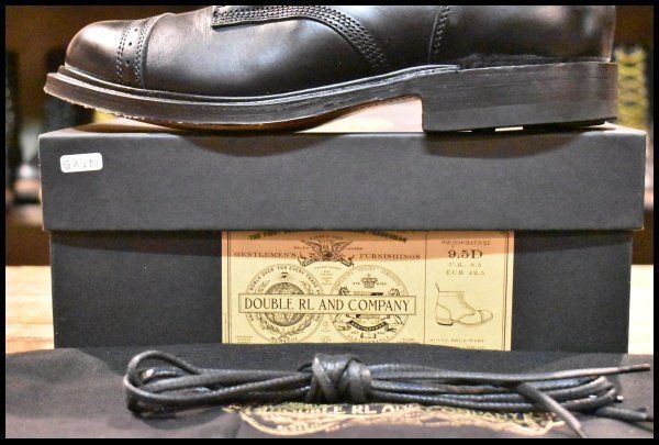 9.5D 箱付 良品】RRL バワリーブーツ ブラック 黒 ラルフローレン 