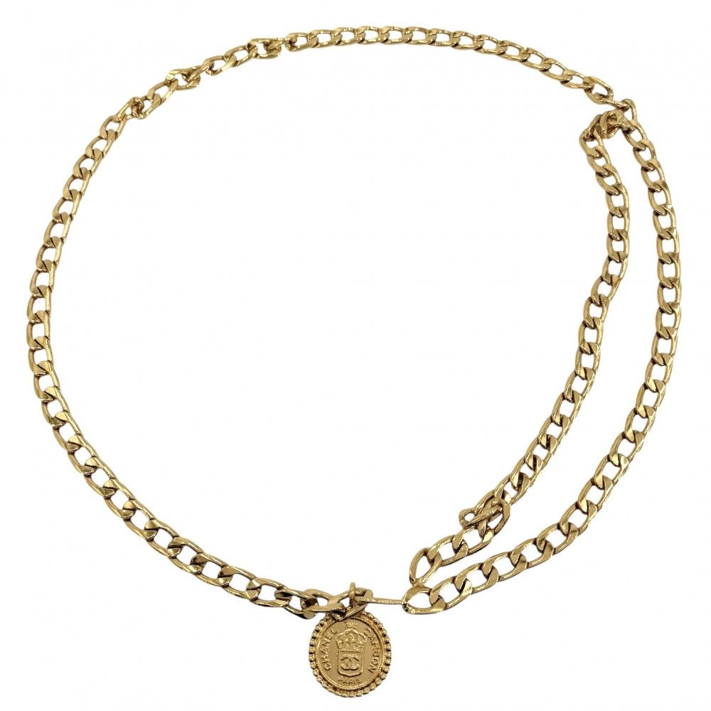美品　CHANEL シャネル　チェーンベルト　ゴールド　ヴィンテージ メダル 楽天市場】【中古】CHANEL シャネル チェーンベルト ココマーク 75cm