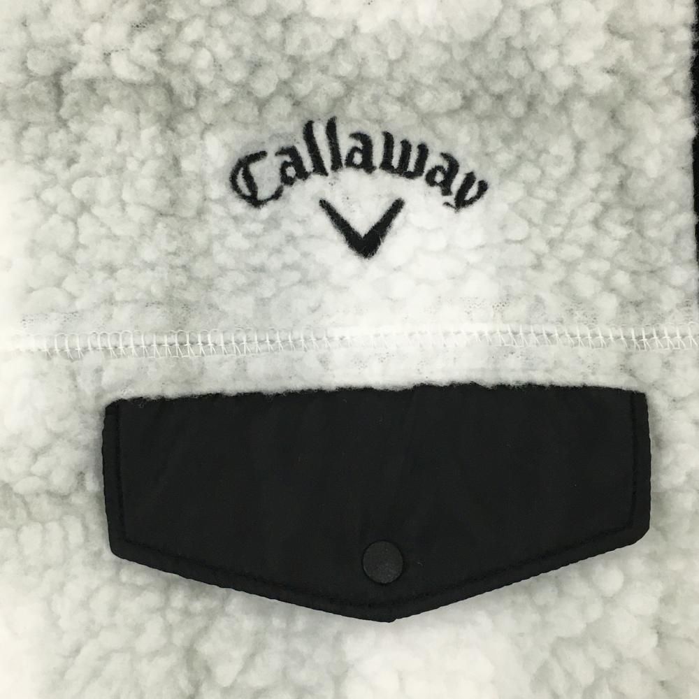 超美品】キャロウェイ ボアベスト 白×ライトグレー チェック ダブル