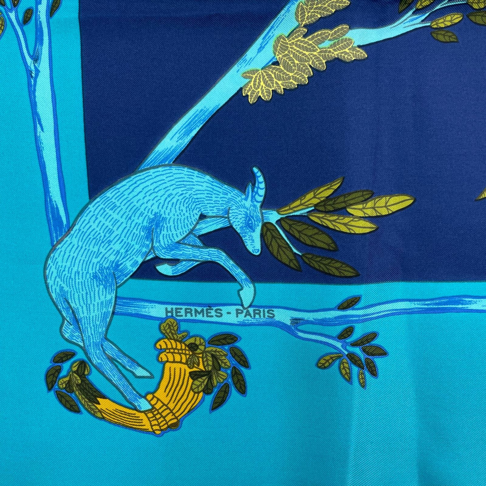 未使用品 HERMES エルメス カレ90 スカーフ シルク100％ ANIMAL