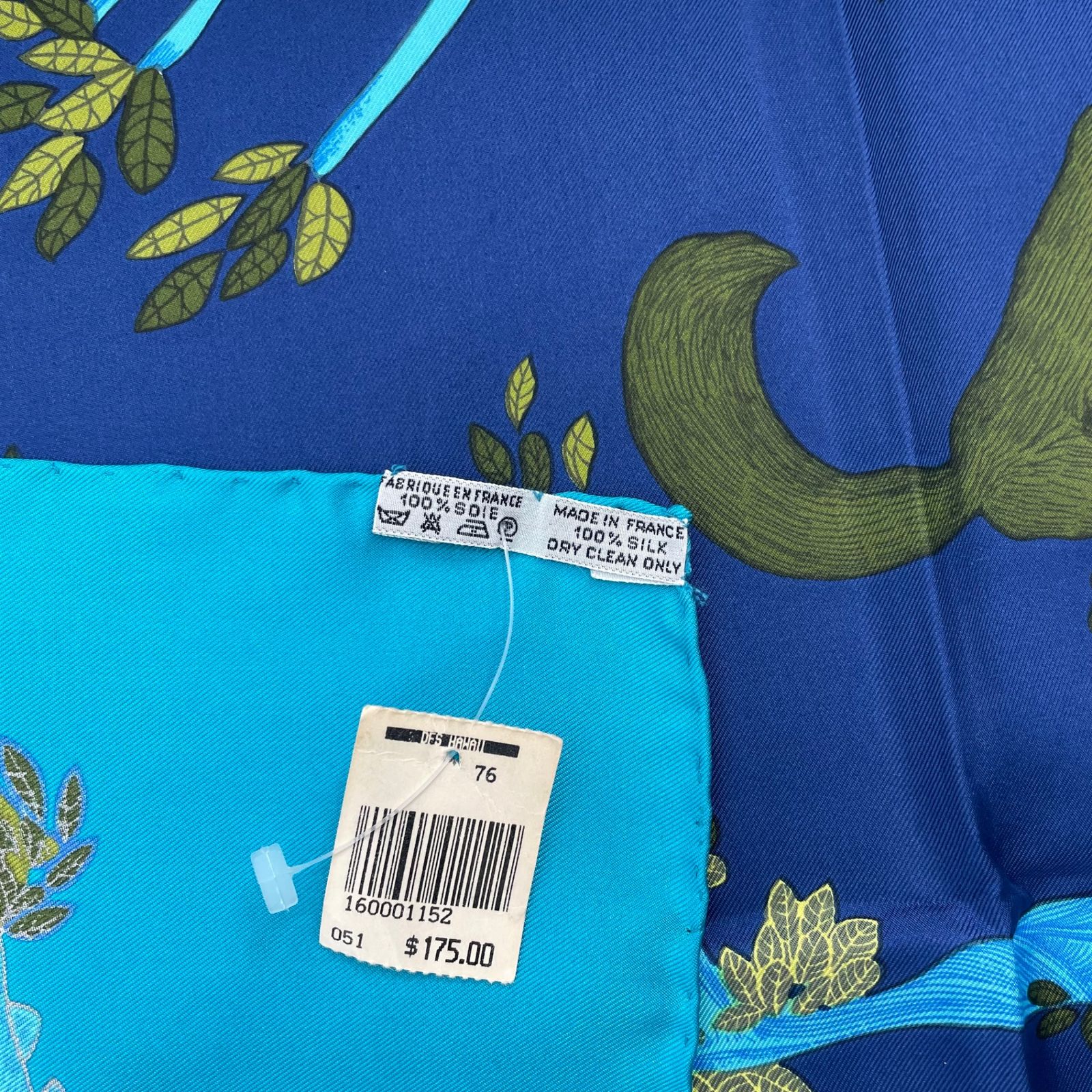 未使用品 HERMES エルメス カレ90 スカーフ シルク100％ ANIMAL 