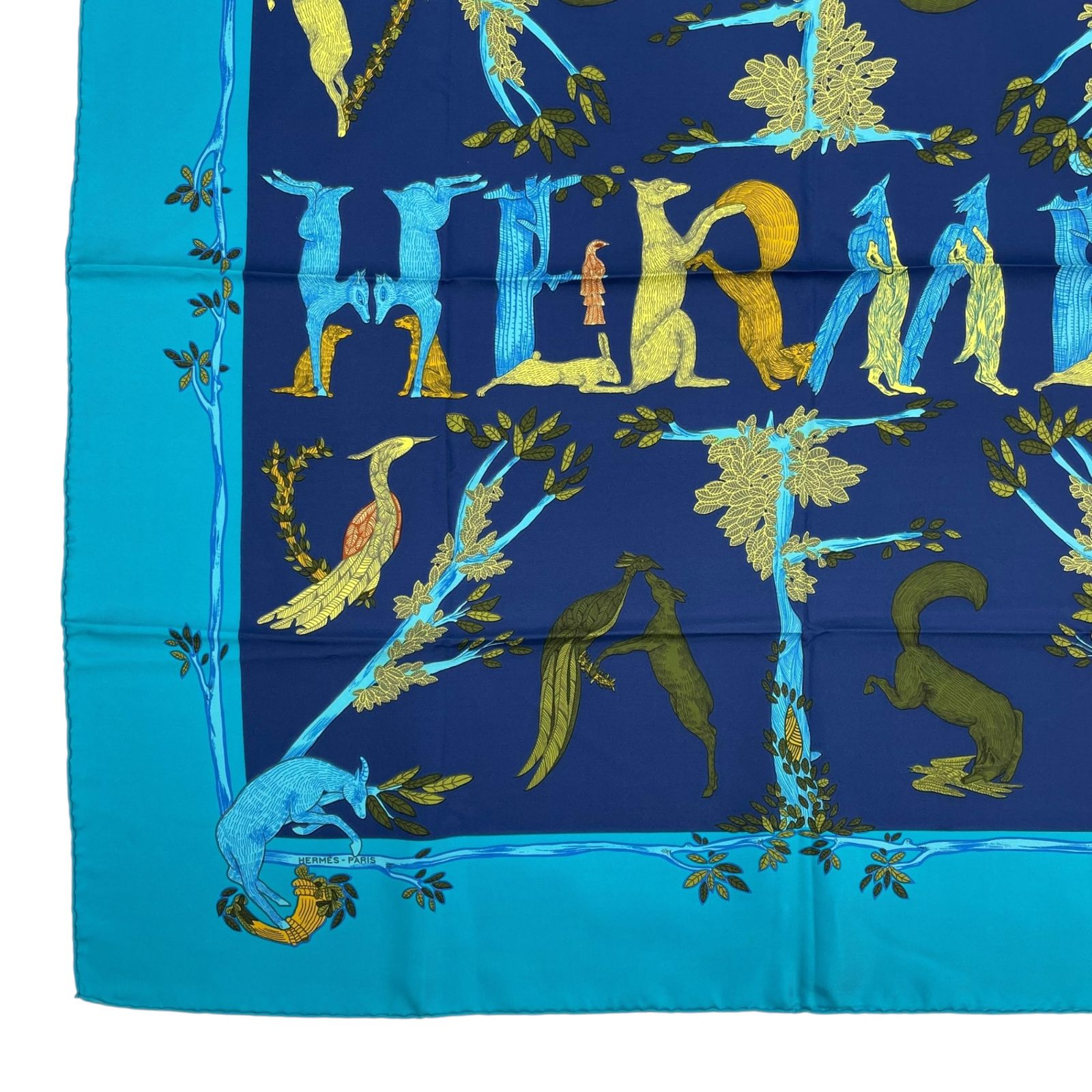 未使用品 HERMES エルメス カレ90 スカーフ シルク100％ ANIMAL
