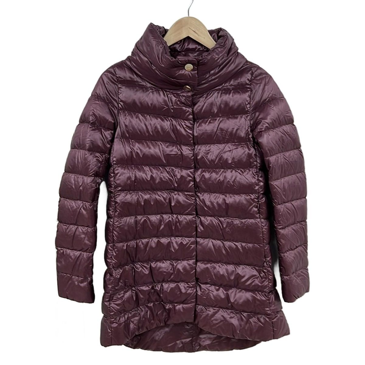 HERNO / ダウンコート 40 ボルドー ロング 赤 スタンドカラー 激安ファッション - HERNO / ダウンコート 40 ボルドー ロング 赤