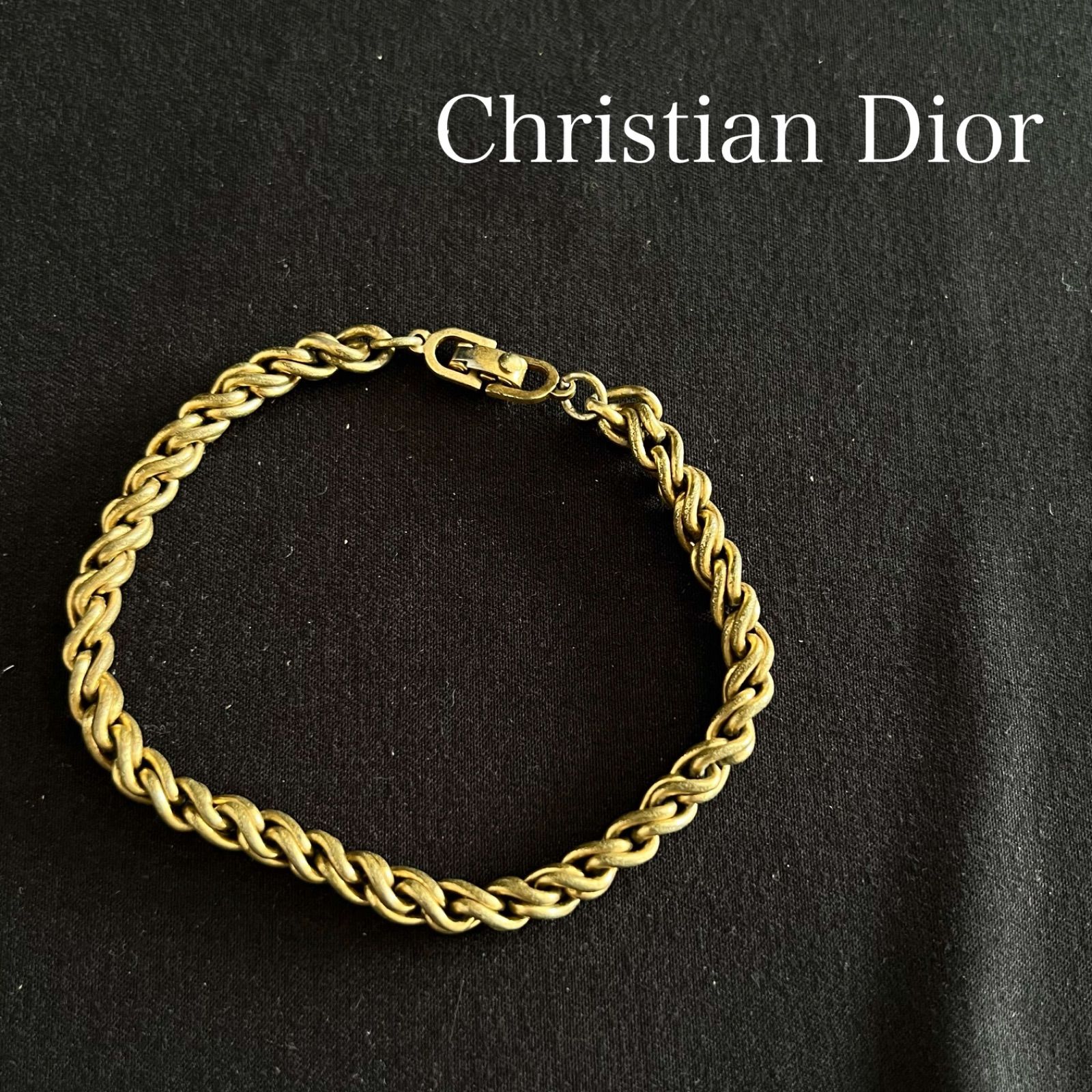 T1 Dior ブレスレット バングル ツイスト チェーン ゴールドカラー