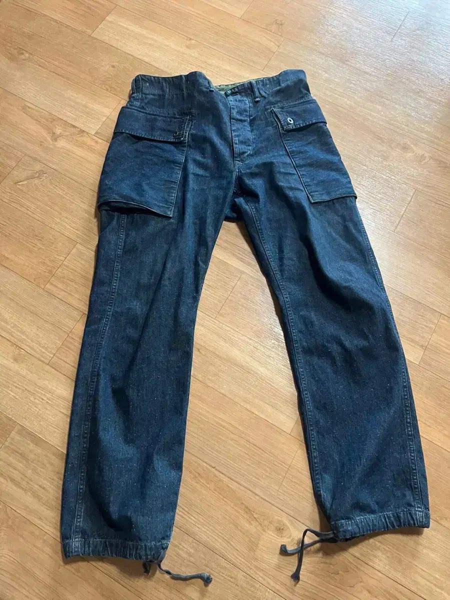 RRL(ダブルアールエル) ミリタリー デニム カーゴ パンツ 32x32