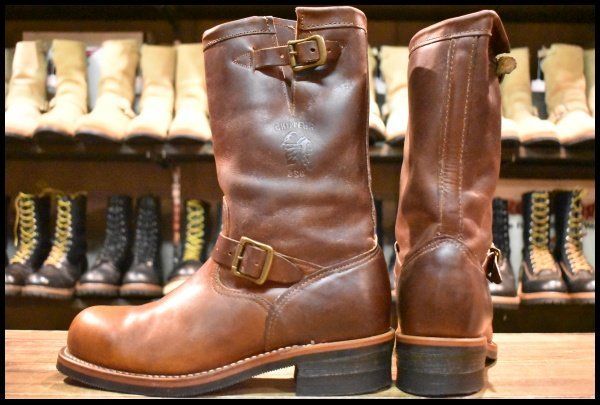 9E 良品 黒タグ】Chippewa チペワ エンジニア 91066 茶 タンレネゲード