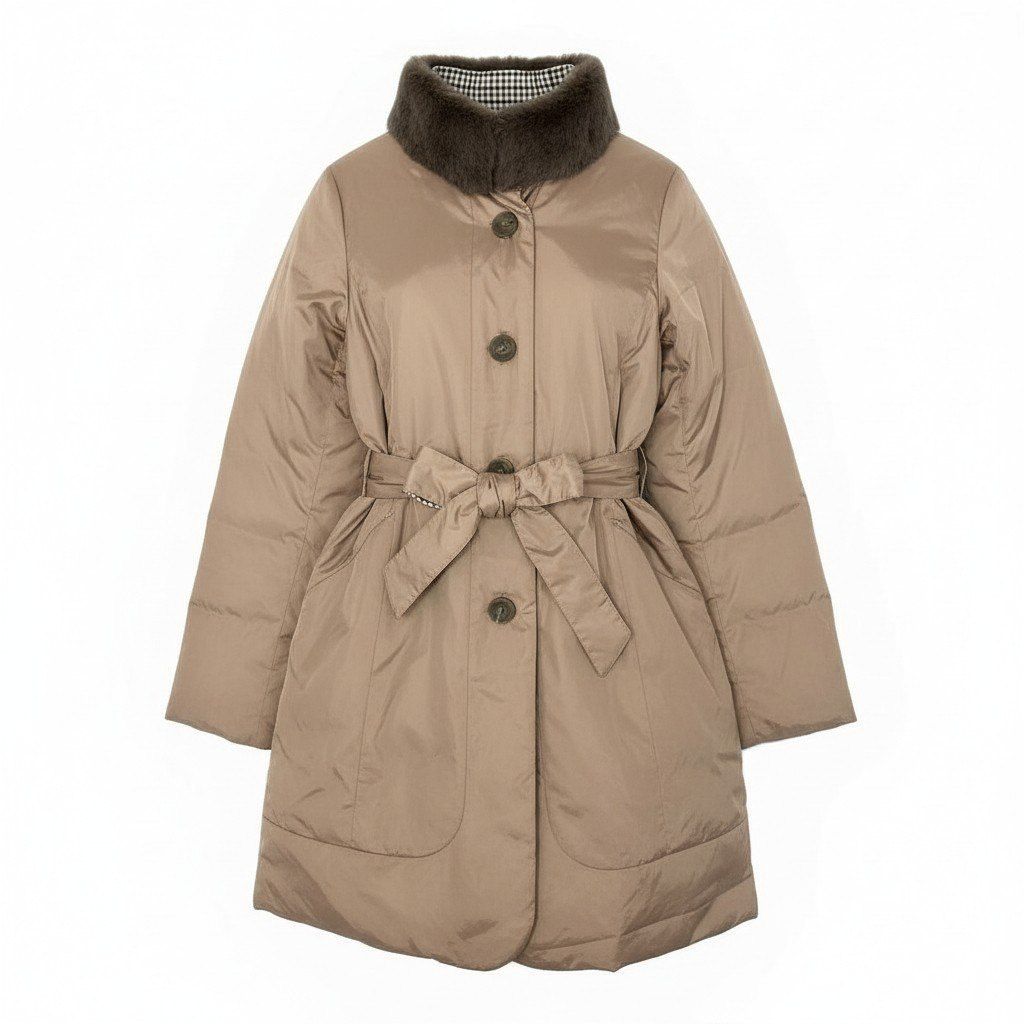 アクアスキュータム ダウンコート リバーシブル　ラビットファー襟巻 カバン 付き アクアスキュータム ダウンコート リバーシブル ラビットファー襟巻