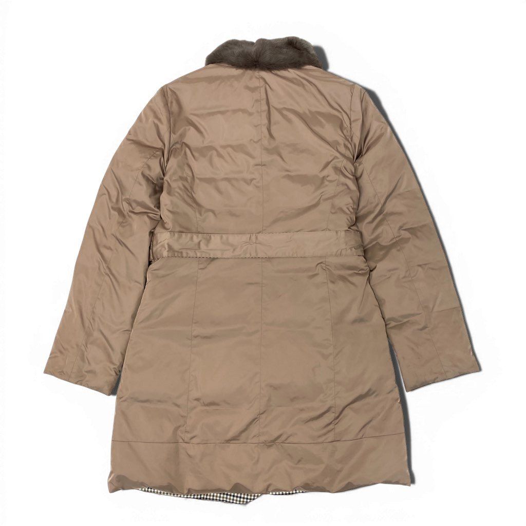 アクアスキュータム ダウンコート リバーシブル　ラビットファー襟巻 カバン 付き アクアスキュータム ダウンコート リバーシブル ラビットファー襟巻
