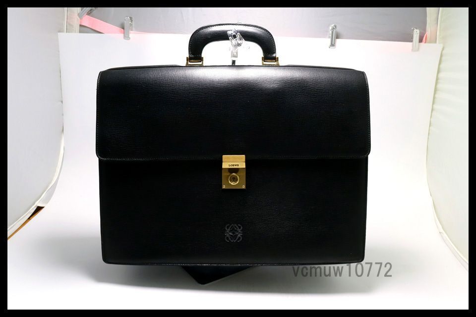 □LOEWE アナグラムロゴ レザー ビジネスバッグ ブリーフケース ロエベ