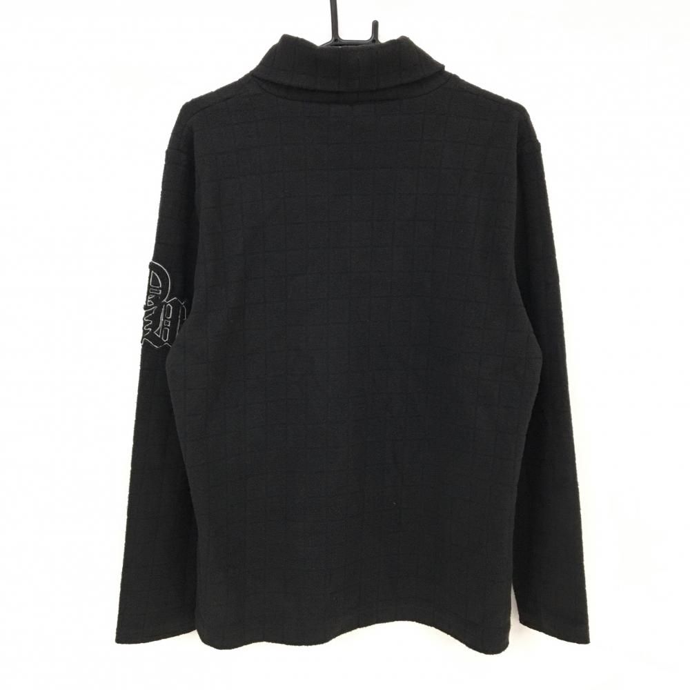 ダンスウィズドラゴン 長袖ハイネックシャツ 黒 起毛 格子チェック