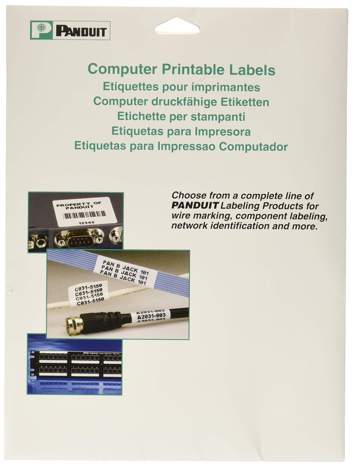 パンドウイット レーザープリンタ用セルフラミネートラベル 白 -D