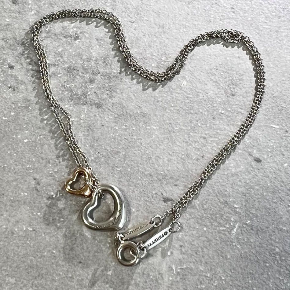ティファニー TIFFANY&Co. 925 オープンハート ダブル ネックレス