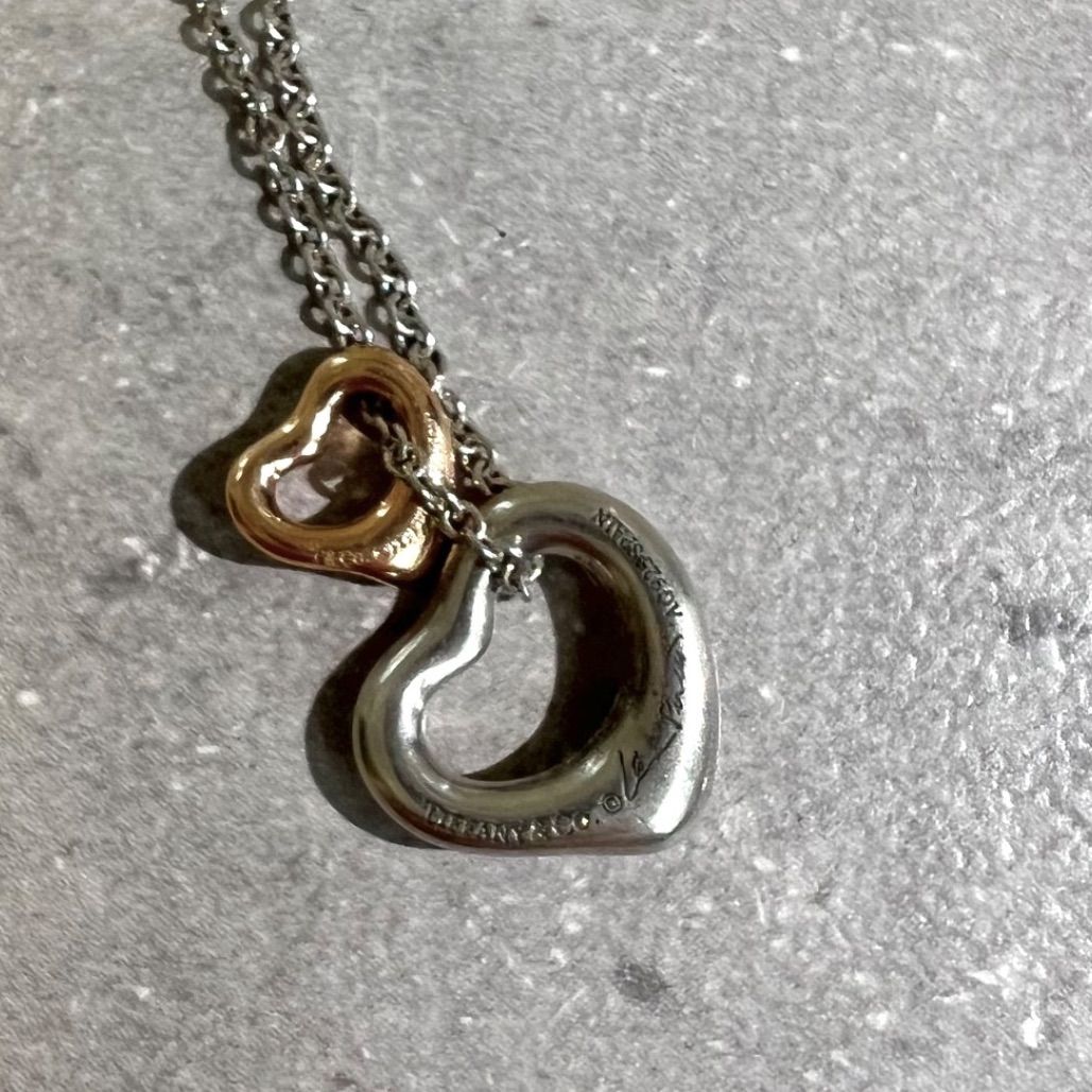 【メルカリ市特価】TIFFANY&Co. ダブルオープンハート ネックレストップ ティファニー TIFFANY&Co. 925 オープンハート ダブル ネックレス