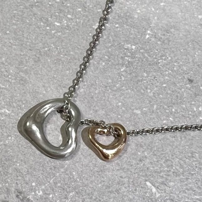 【メルカリ市特価】TIFFANY&Co. ダブルオープンハート ネックレストップ ティファニー TIFFANY&Co. 925 オープンハート ダブル ネックレス