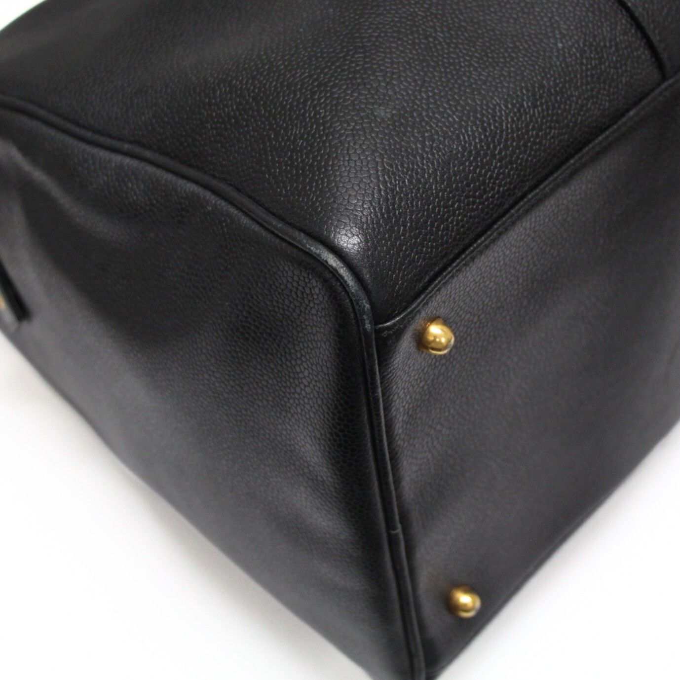 シャネル CHANEL ココマーク 2WAYボストンバッグ キャビアスキン 黒 4