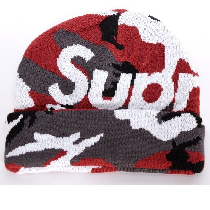 Supreme シュプリーム カモフラージュ ビッグロゴ ビーニー Camo Big