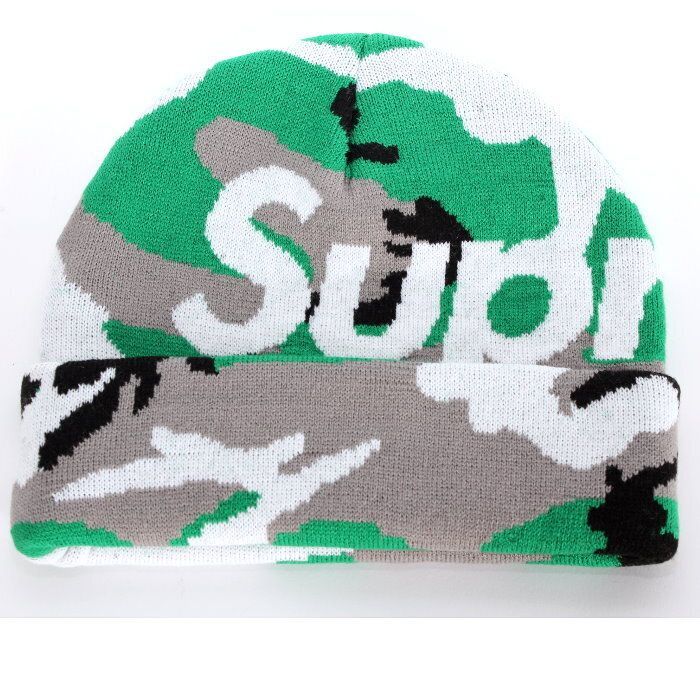 Supreme シュプリーム カモフラージュ ビッグロゴ ビーニー Camo Big