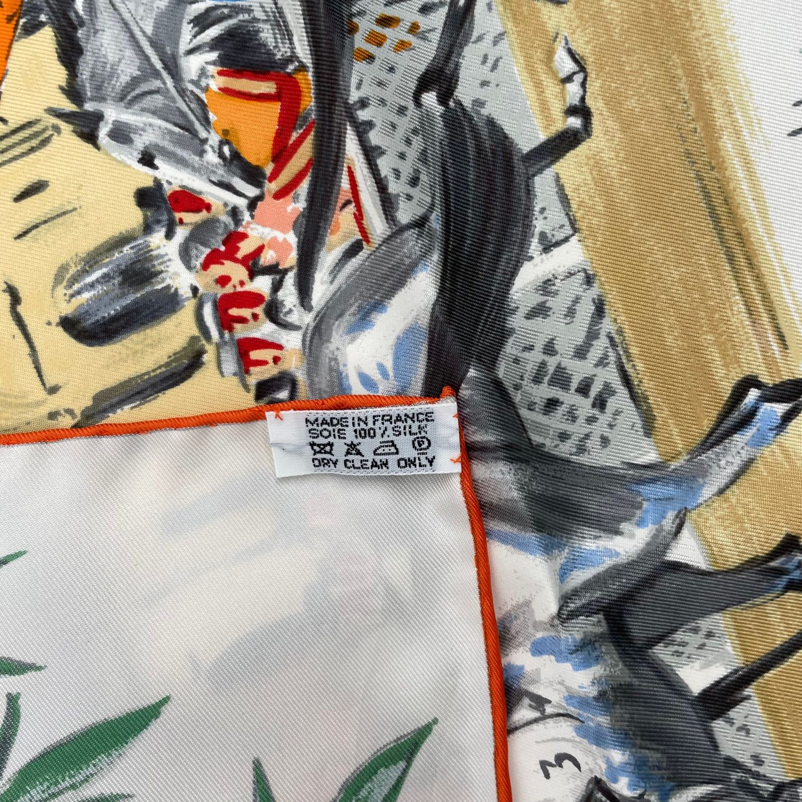 新品同様 HERMES エルメス カレ90 スカーフ シルク CHANTILLY 競馬場