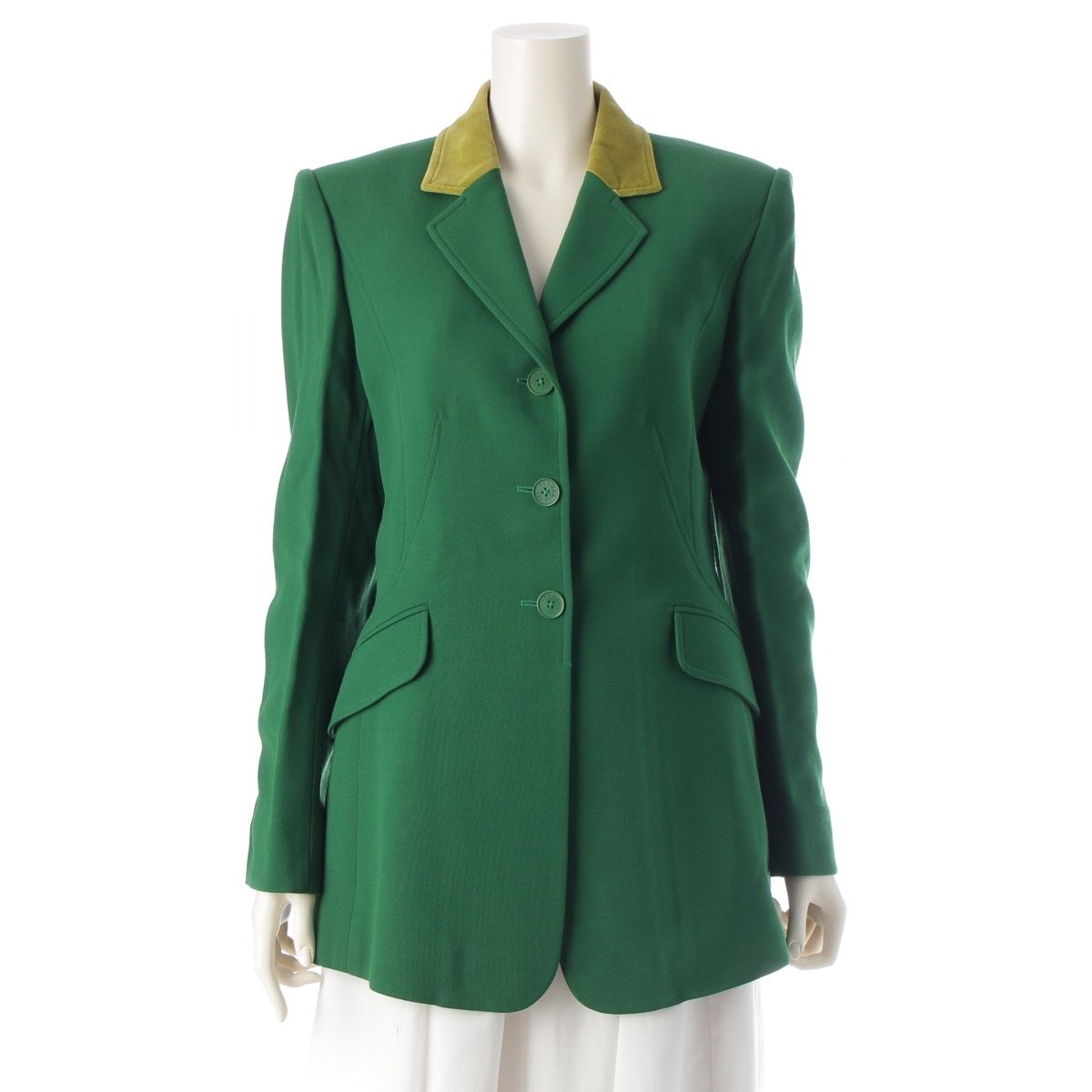 エルメス ウール テーラードジャケット グリーン 40【中古】 - メルカリ