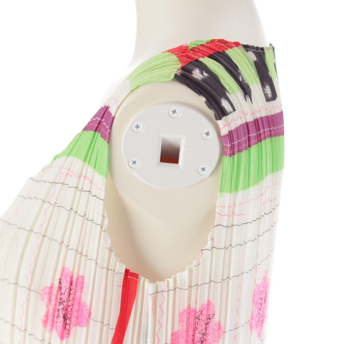 イッセイミヤケ 総柄 ノースリーブ ワンピース ドレス IM04FH926  