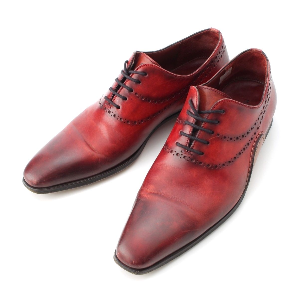 マグナーニ　革靴　シューズ39 マグナーニ レザー ドレスシューズ 20141 レッド 39【中古】 - メルカリ