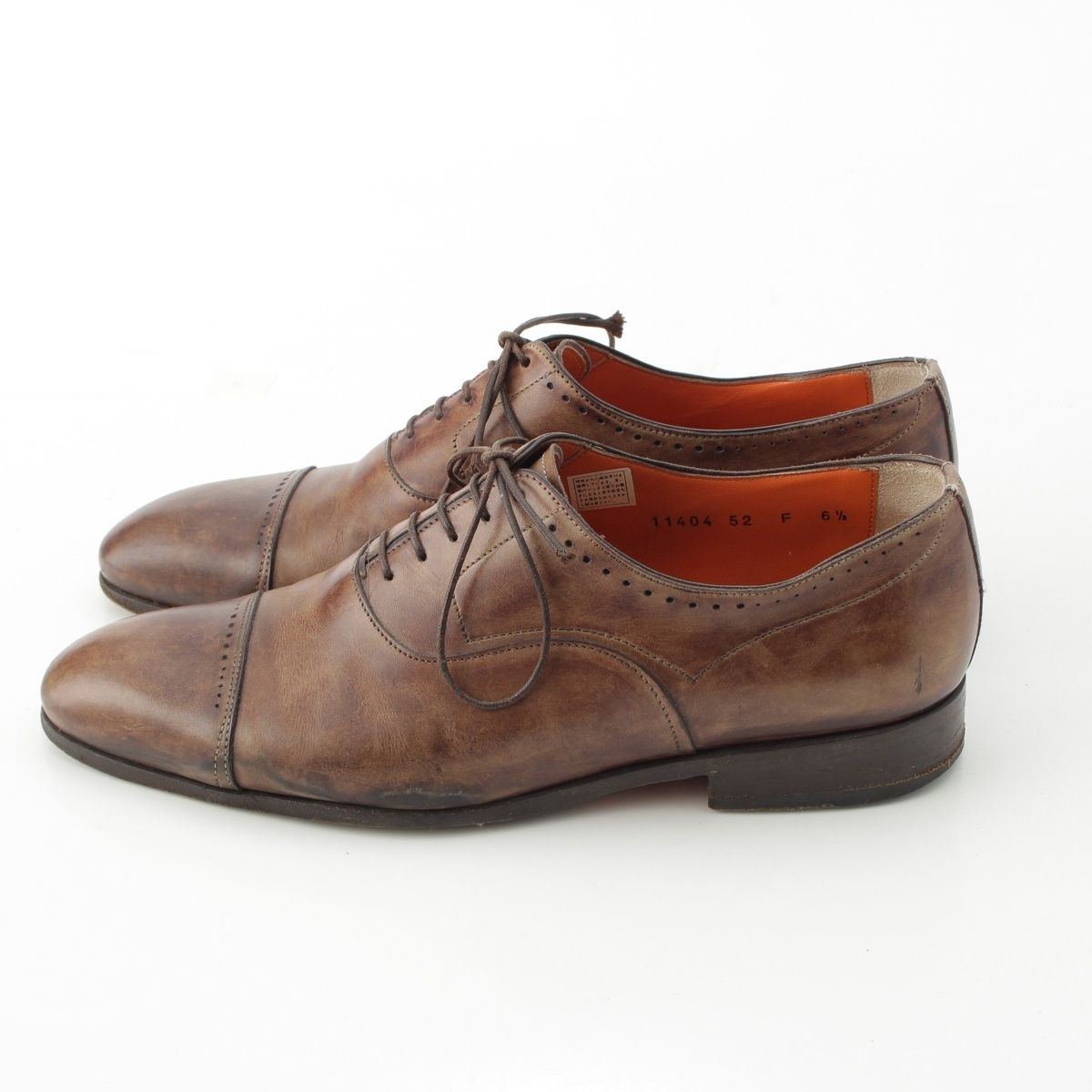 サントーニ　キャップトゥドレスシューズ サントーニ レザー パンチドキャップトゥ オックスフォード ドレス