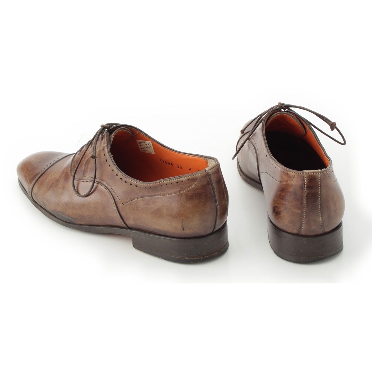 サントーニ レザー パンチドキャップトゥ オックスフォード ドレス