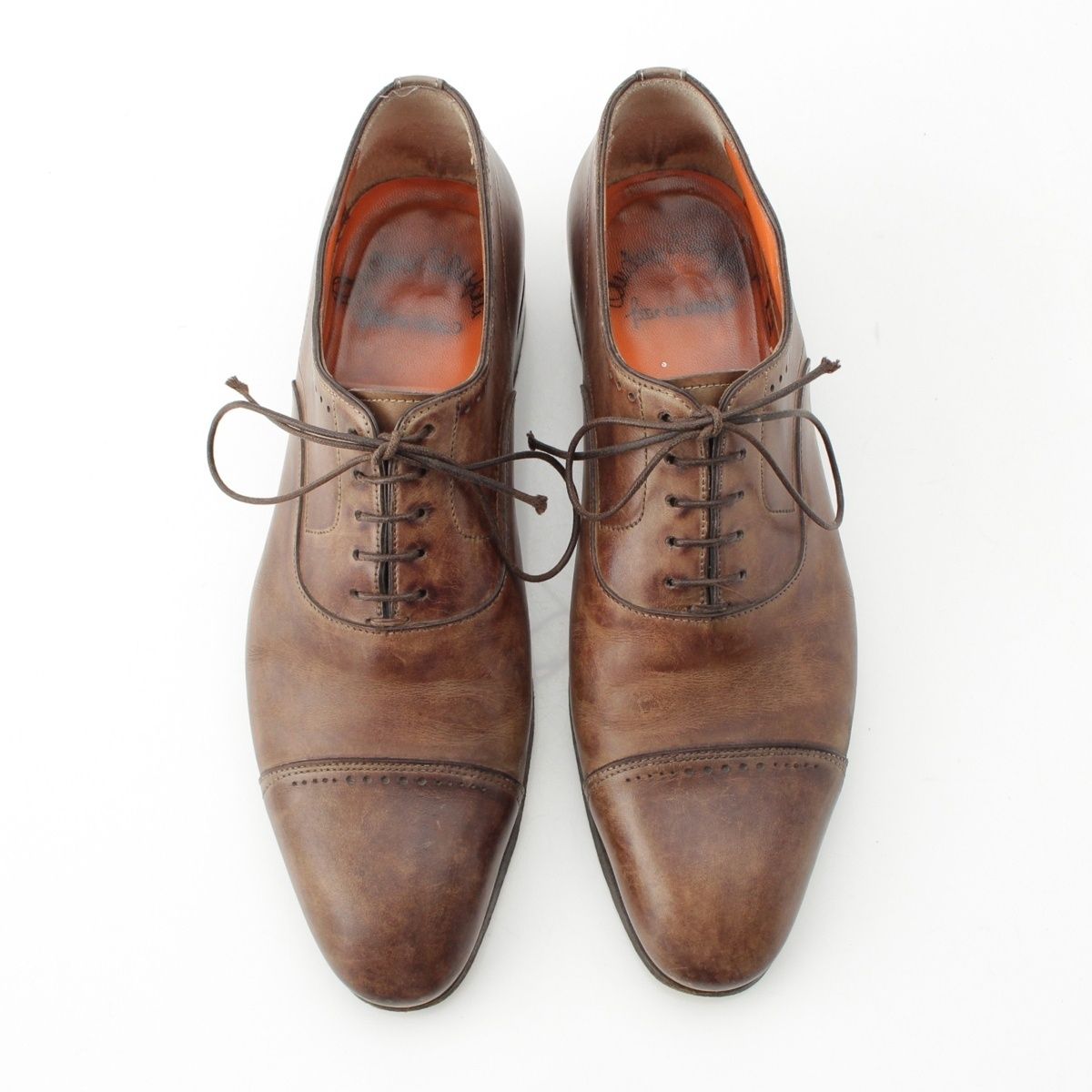 サントーニ レザー パンチドキャップトゥ オックスフォード ドレス