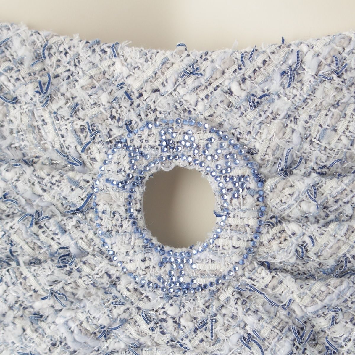 シャネル サークルカットアウト ラインストーン ツイード ミニ  