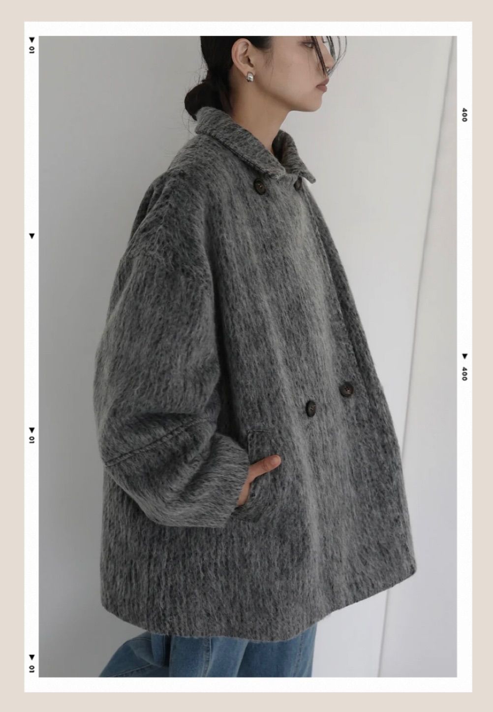 人気　シャギーミドルコート　チャコール　lumier hellam esica 人気 シャギーミドルコート チャコール lumier hellam esica - メルカリ