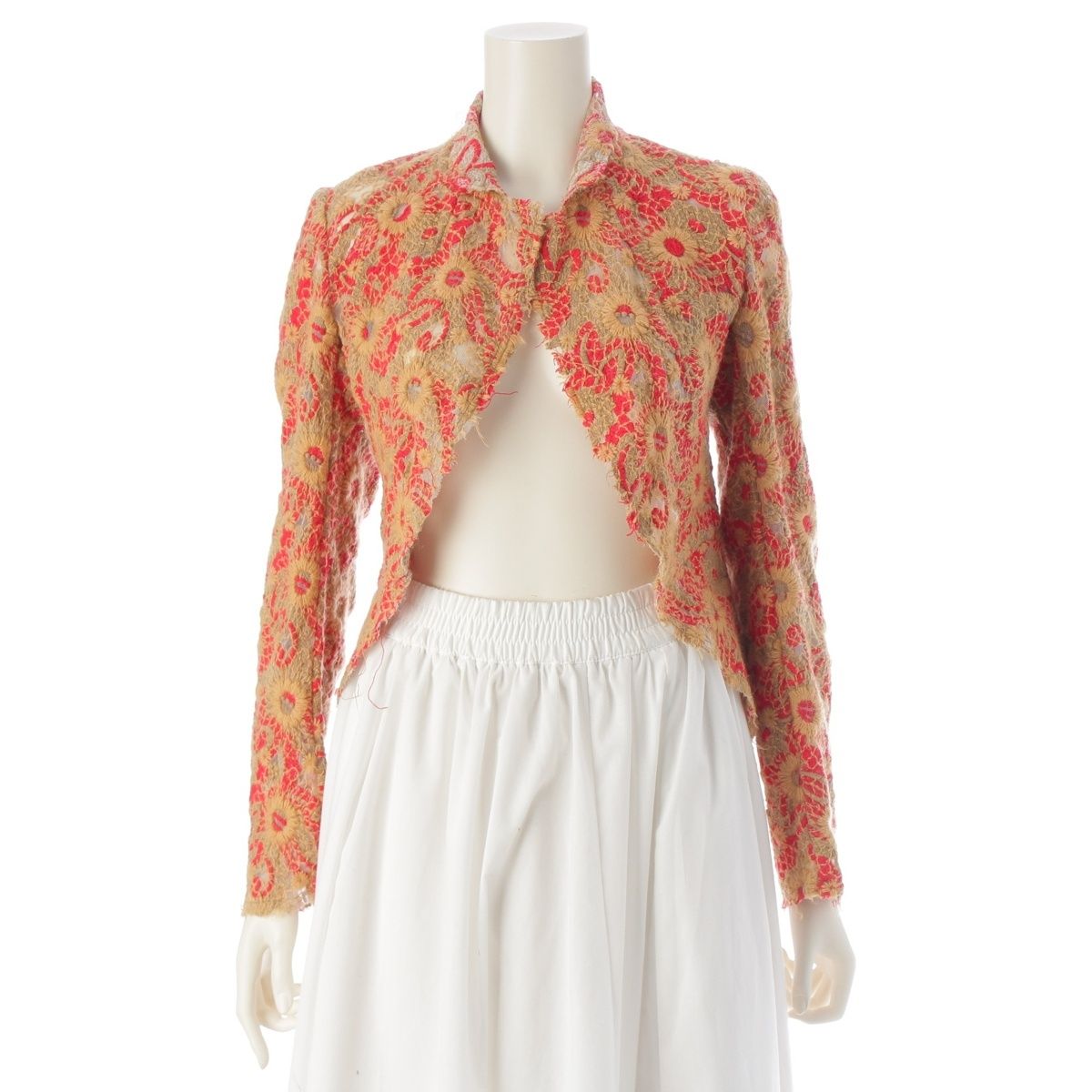 コムデギャルソン AD2003 コットン ウール 総刺繍 レース 燕尾