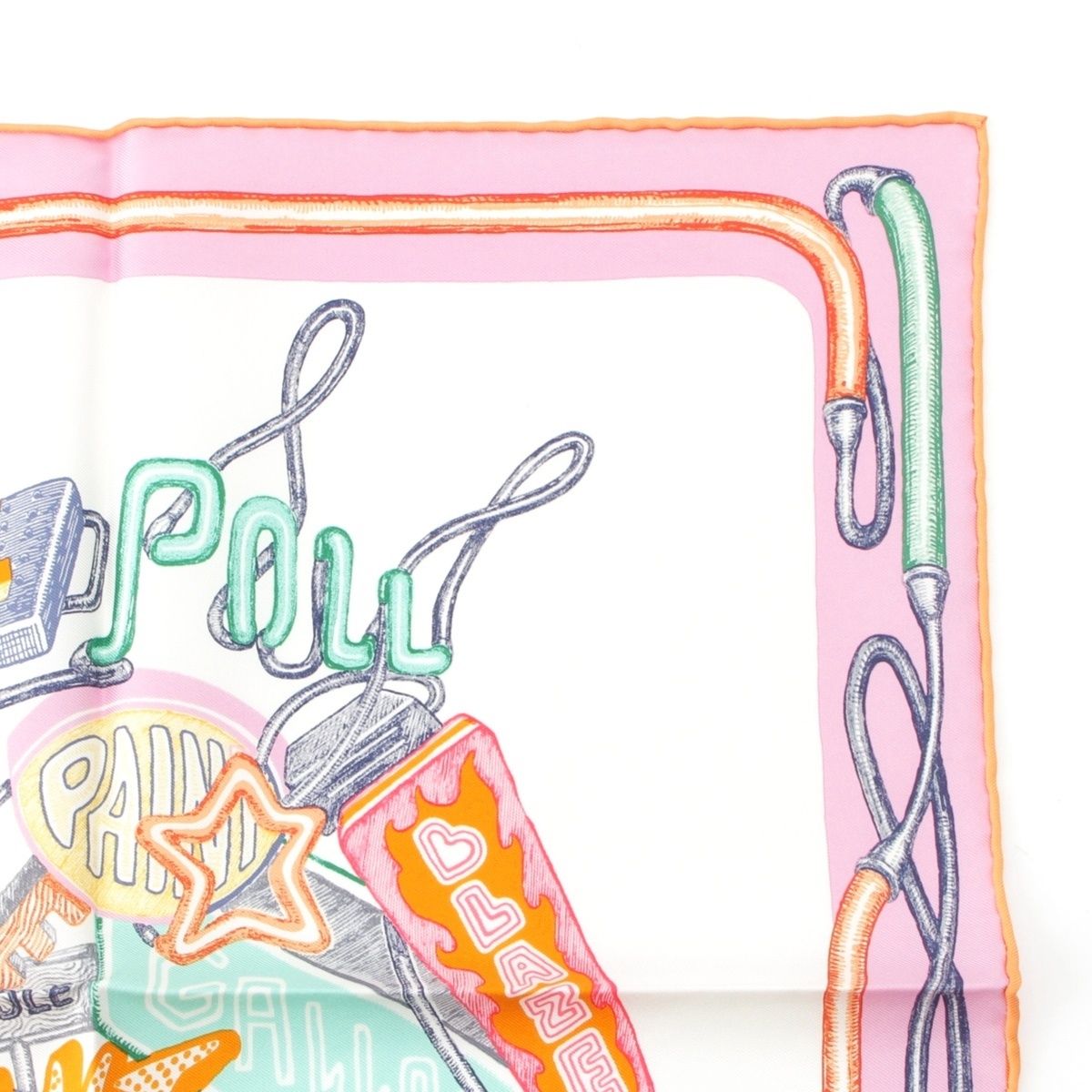 エルメス カレ45 ガヴロッシュ Chevaloscope Neon Pointille シュヴァ