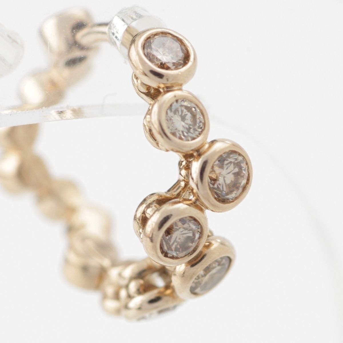 カシケイ Kashikey ベゼル ブラウンダイヤ 0.50ct ピアス K18 BD089