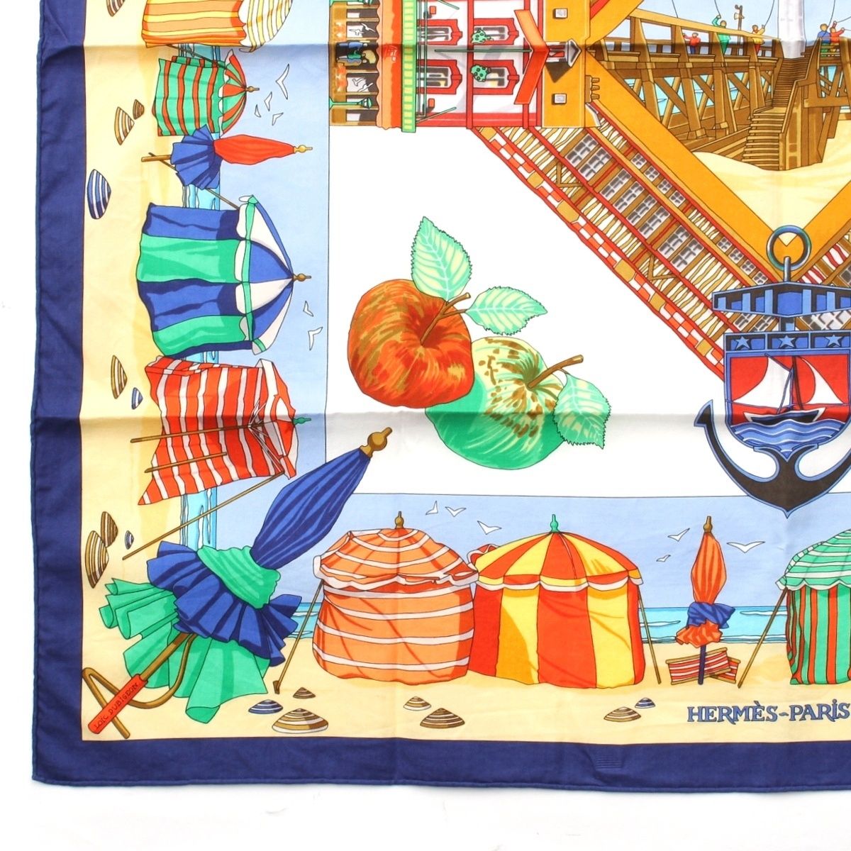 エルメス コットン カレ70 CHARMES DES PLAGES NORMANDES