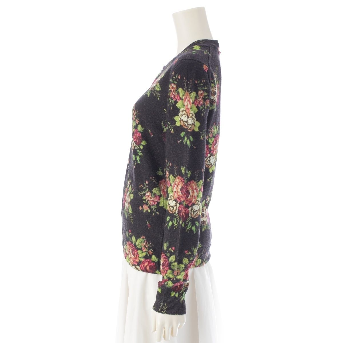 コムデギャルソン 花柄カーディガン 16AW ウール コムデギャルソン AD2016 ウール 花柄 プリント カーディガン GR-N012
