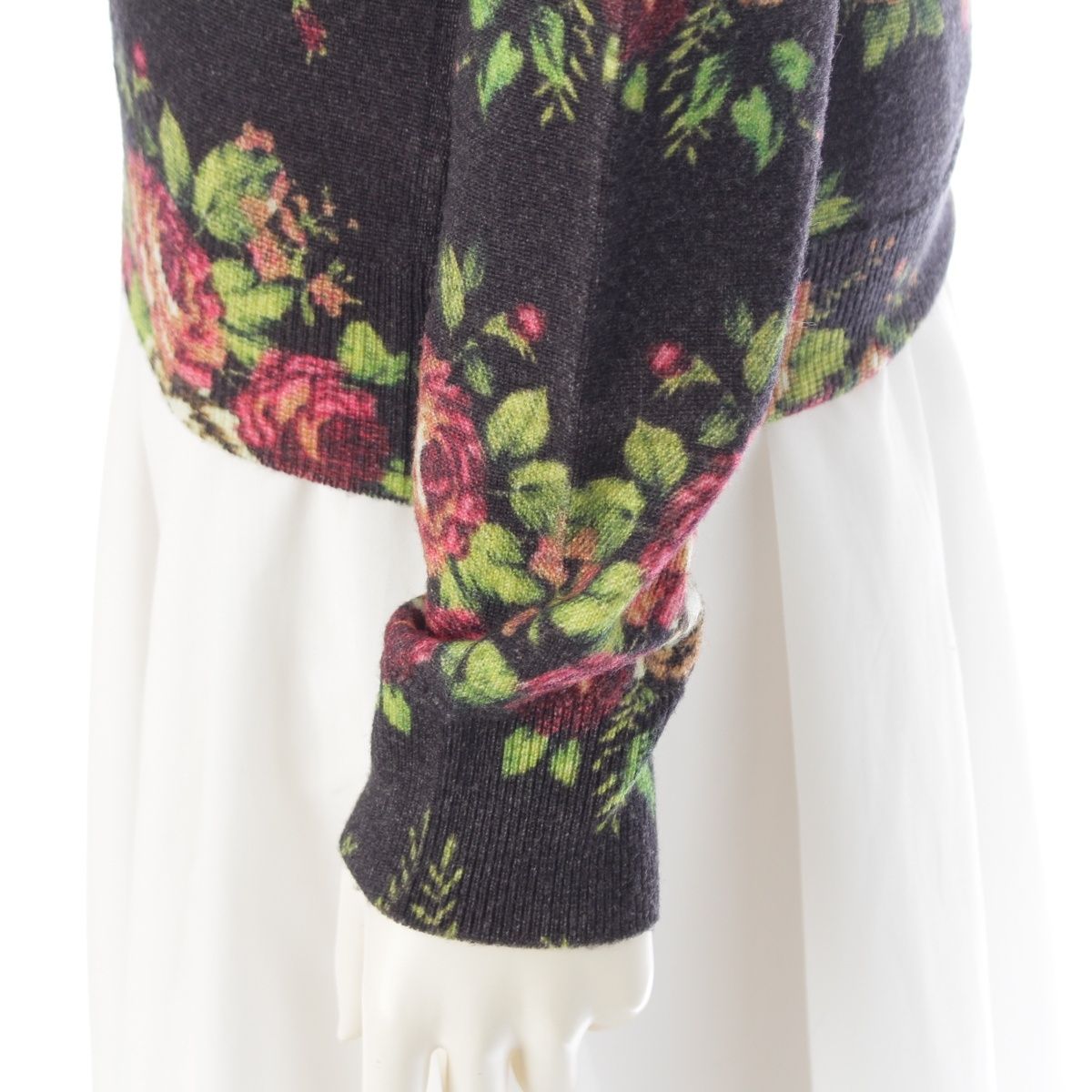 コムデギャルソン AD2016 ウール 花柄 プリント カーディガン GR-N012