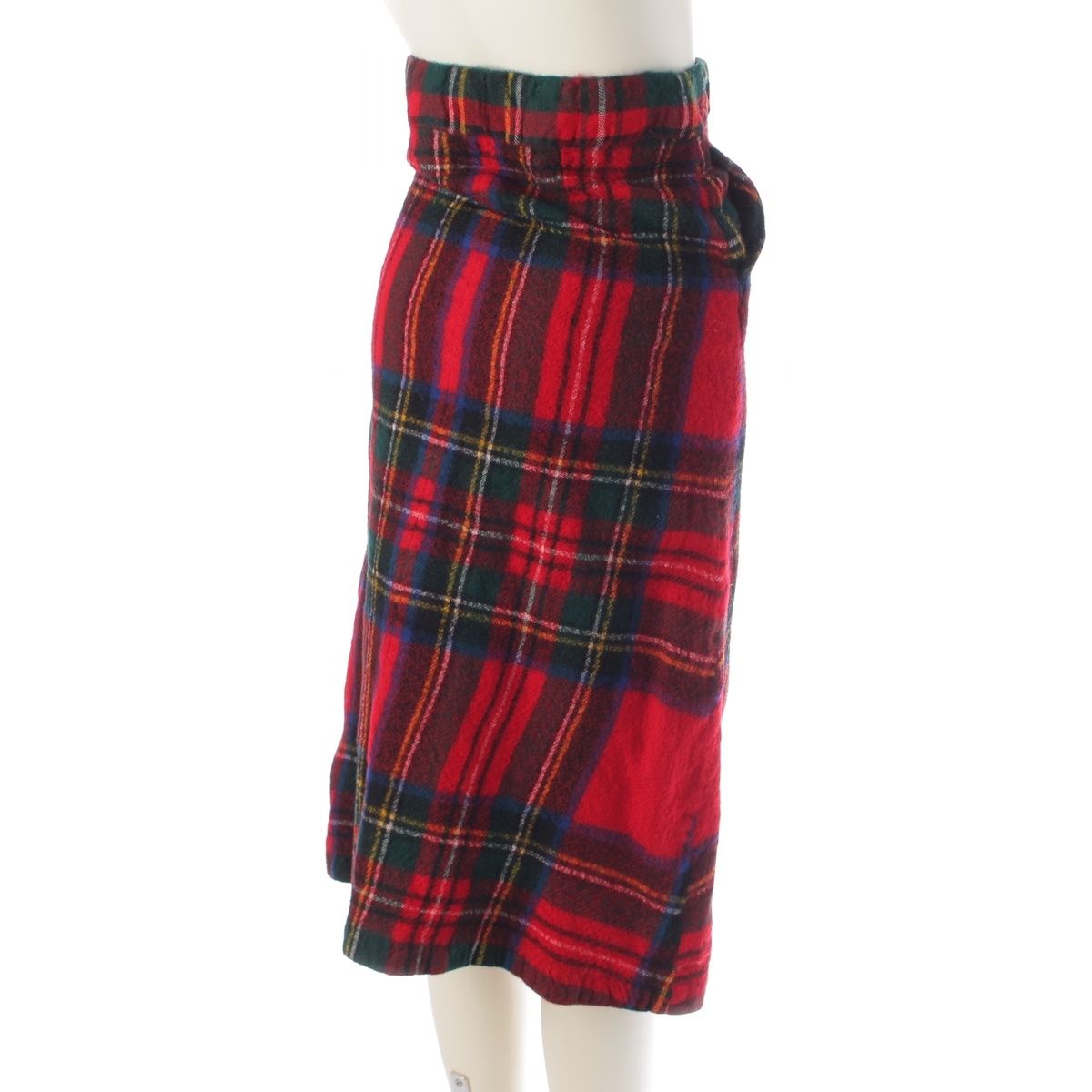 コムデギャルソン AD2000 縮絨 ウール タータンチェック フリル