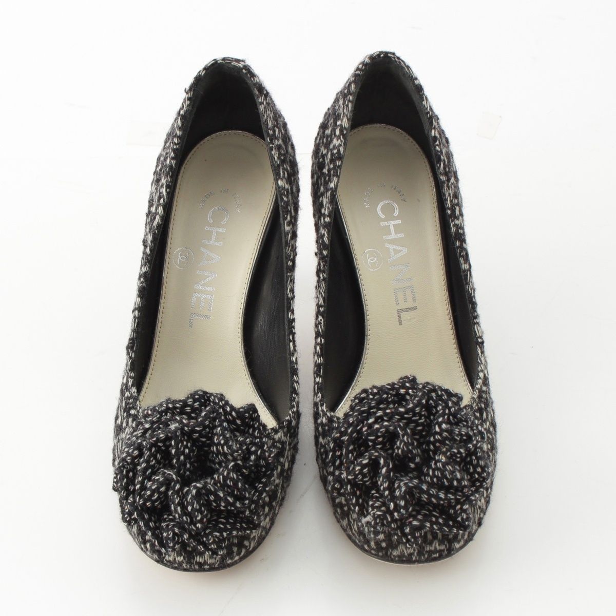 CHANEL カメリアツイードパンプス 37 CHANEL カメリアツイードパンプス 37