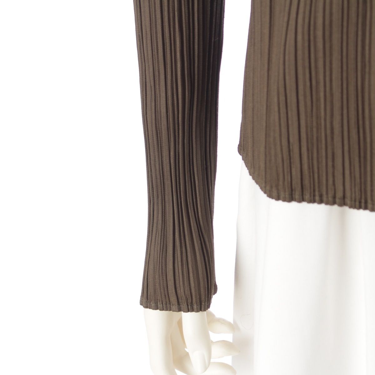 イッセイミヤケ 99SS 襟付き 長袖 カーディガン トップス カーキ  