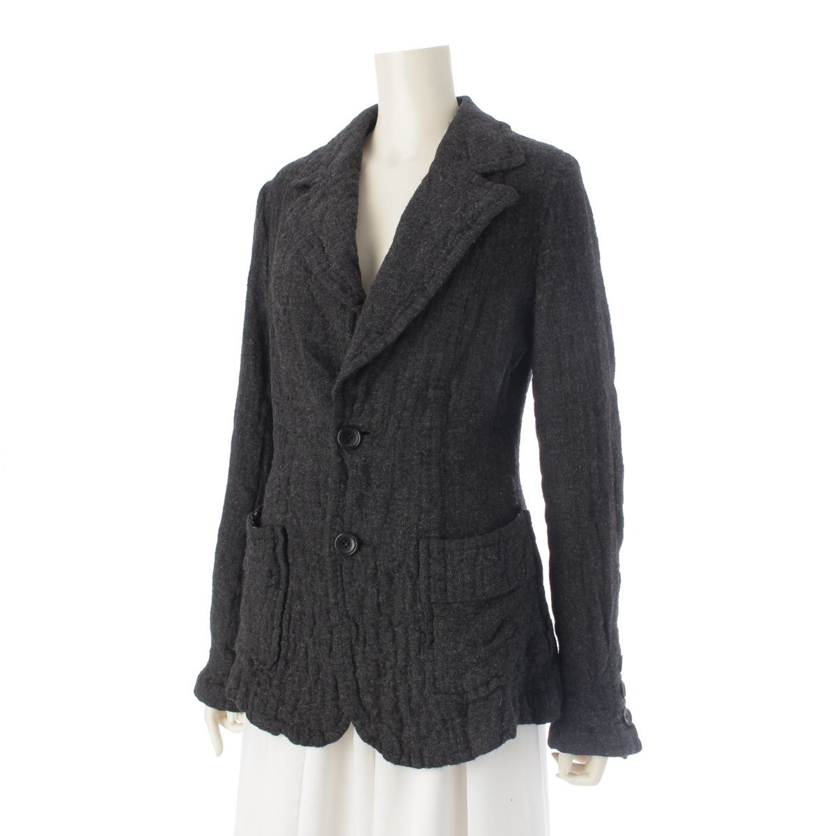 トリココムデギャルソン AD2003 ウール 内生地総柄 縮絨 テーラード