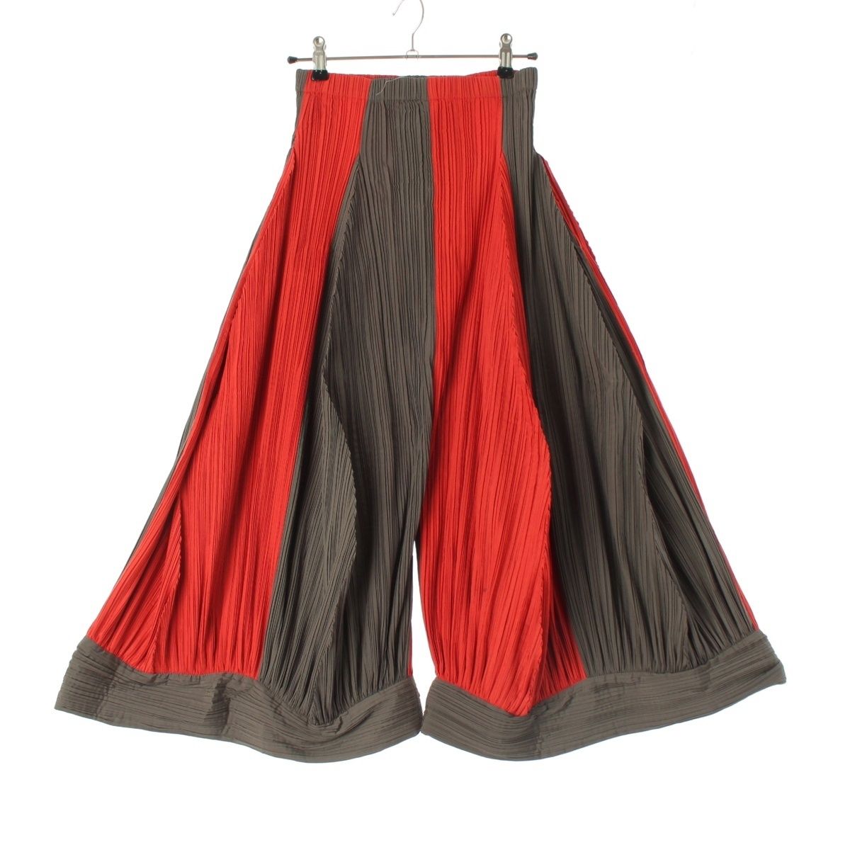 イッセイミヤケ 90s 90年 プリーツ 太ストライプパンツ CURVED PANTS