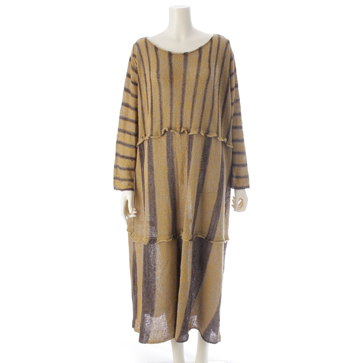 80s イッセイミヤケ 初期タグ　プリーツ　麻　リネン　ワンピース 80s イッセイミヤケ 初期タグ プリーツ 麻 リネン ワンピース