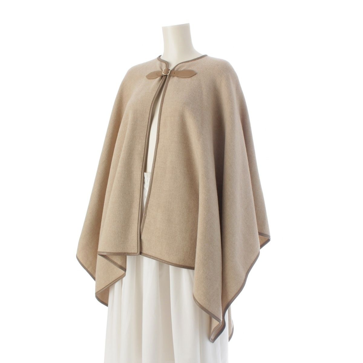 ドゥーズィエムクラス ウール ポンチョ ケープコート パイピング ベージュ ドゥーズィエムクラス ウール ポンチョ ケープコート パイピング ベージュ