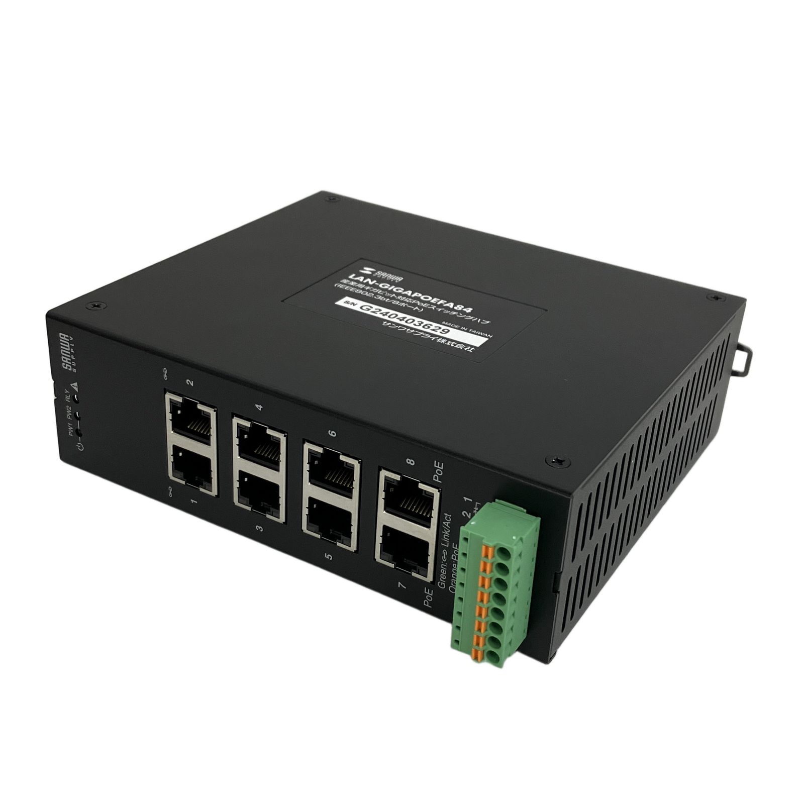 SANWA LAN-GIGAPOEFA84 ギガビット PoEスイッチングハブ 8ポート