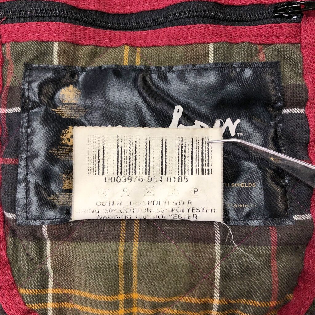 00年代 Barbour バブアー キルティングジャケット ワインレッド(メンズ
