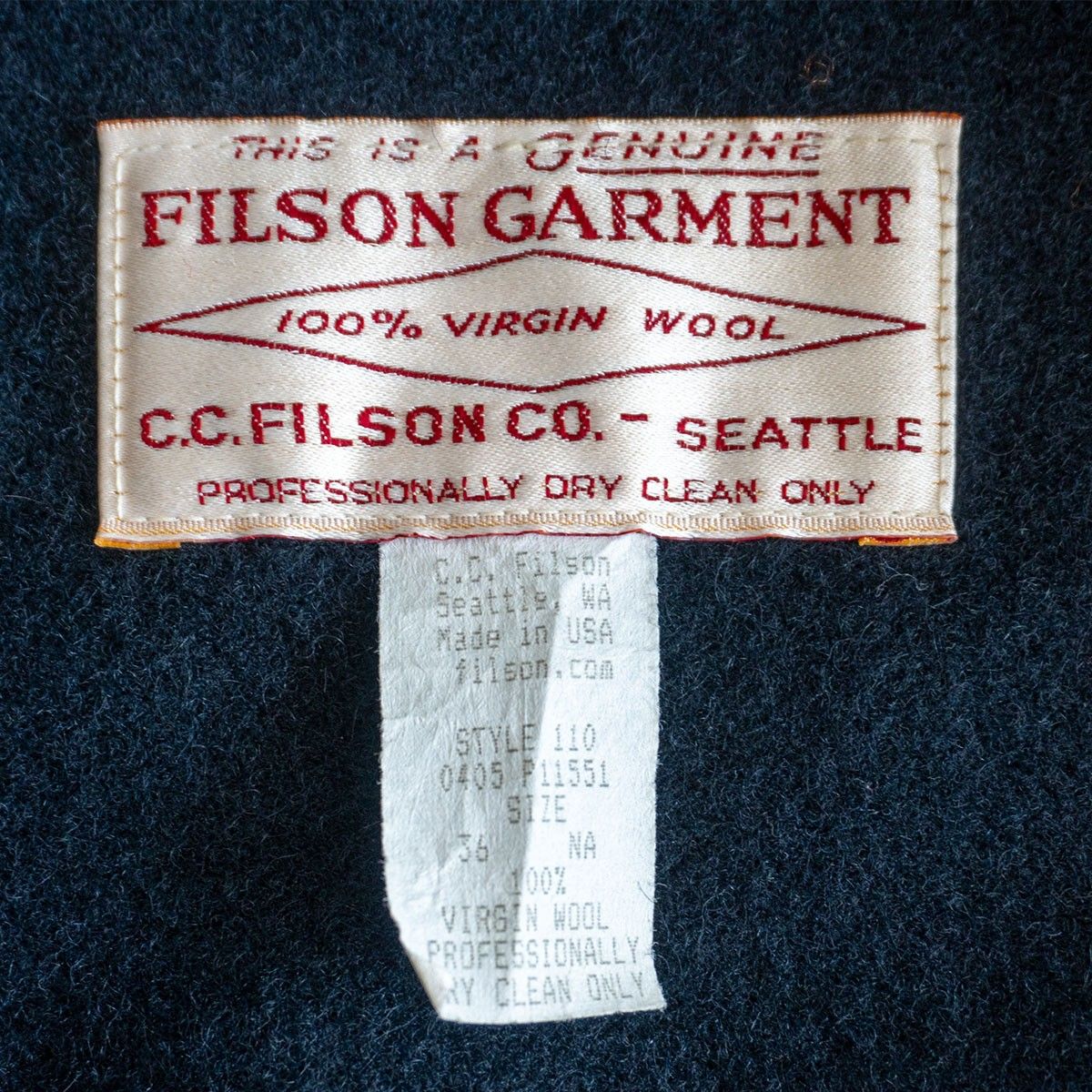 美品】FILSON【マッキーノクルーザージャケット】36 ブラック USA製 