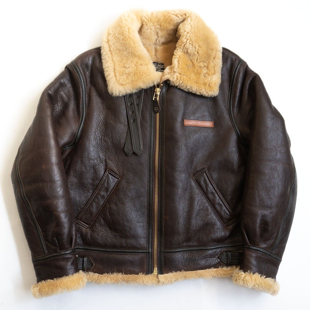 美品/胸ロゴ/ビッグサイズ】AVIREX【B-3 ムートンボンバージャケット