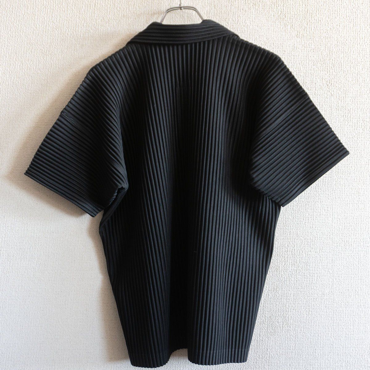 美品】 HOMME PLISSE ISSEY MIYAKE【プリーツ ポロシャツ】3 ブラック