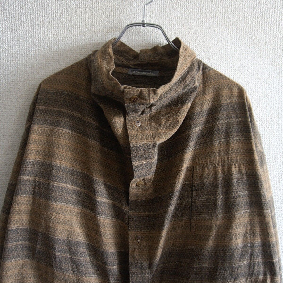 80S/アーカイブ/筆タグ】ISSEY MIYAKE【総柄シャツ】S オーバー 