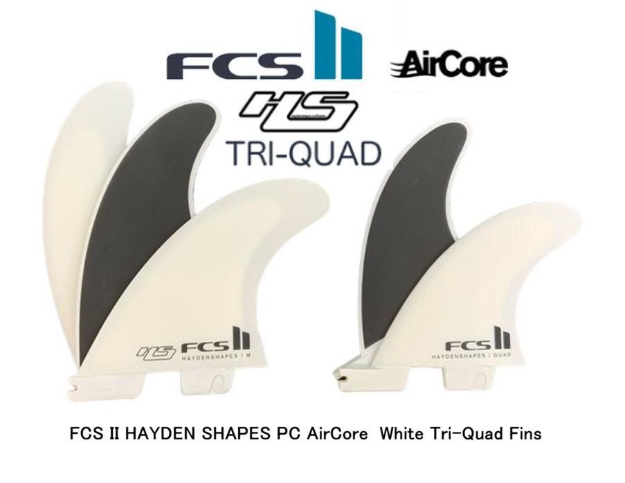 送料無料△FCS II HAYDEN SHAPES PC AirCore White Tri-Quad Fins M